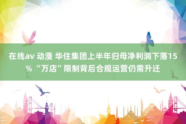 在线av 动漫 华住集团上半年归母净利润下落15% “万店”限制背后合规运营仍需升迁