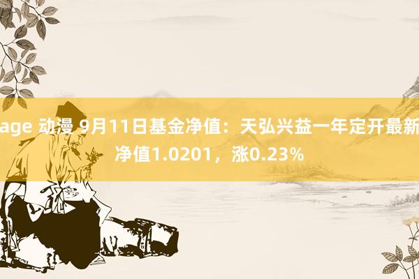 age 动漫 9月11日基金净值：天弘兴益一年定开最新净值1.0201，涨0.23%