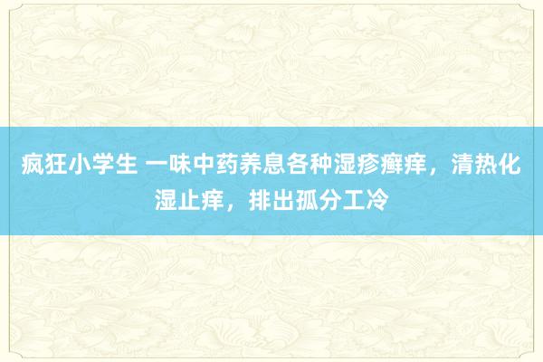 疯狂小学生 一味中药养息各种湿疹癣痒，清热化湿止痒，排出孤分工冷