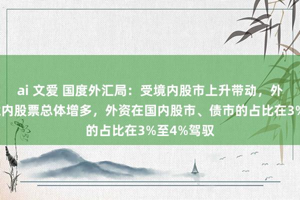 ai 文爱 国度外汇局：受境内股市上升带动，外资净购入境内股票总体增多，外资在国内股市、债市的占比在3%至4%驾驭