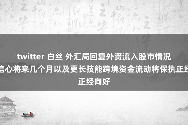 twitter 白丝 外汇局回复外资流入股市情况：有信心将来几个月以及更长技能跨境资金流动将保执正经向好