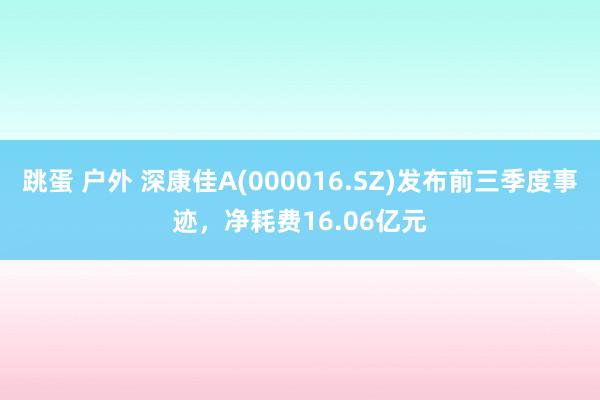 跳蛋 户外 深康佳A(000016.SZ)发布前三季度事迹，净耗费16.06亿元