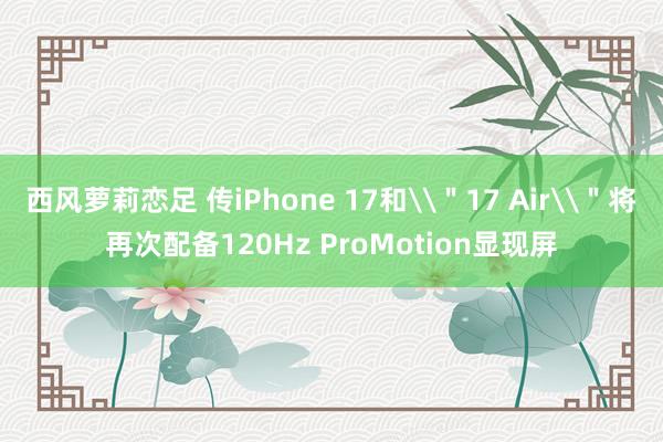 西风萝莉恋足 传iPhone 17和\＂17 Air\＂将再次配备120Hz ProMotion显现屏