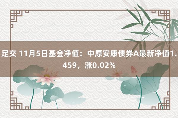 足交 11月5日基金净值：中原安康债券A最新净值1.459，涨0.02%