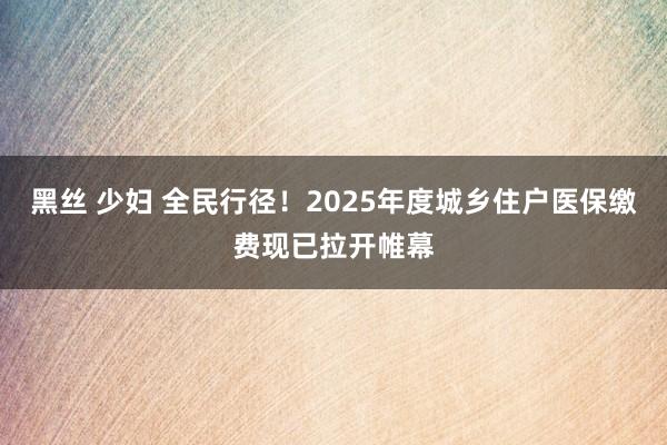 黑丝 少妇 全民行径！2025年度城乡住户医保缴费现已拉开帷幕