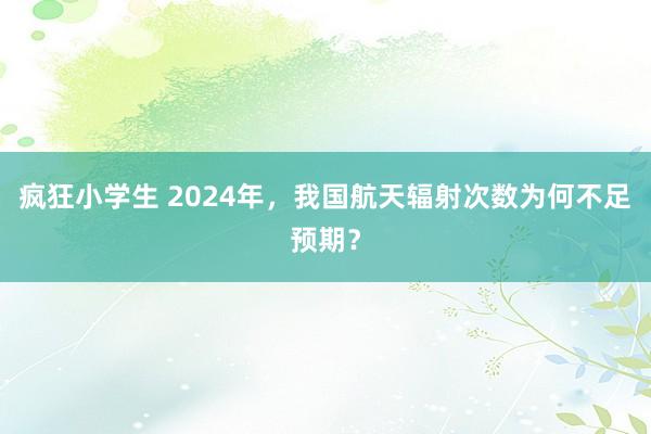 疯狂小学生 2024年，我国航天辐射次数为何不足预期？