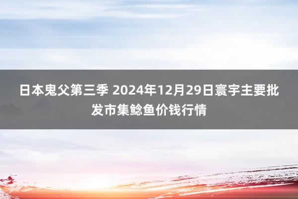 日本鬼父第三季 2024年12月29日寰宇主要批发市集鲶鱼价钱行情