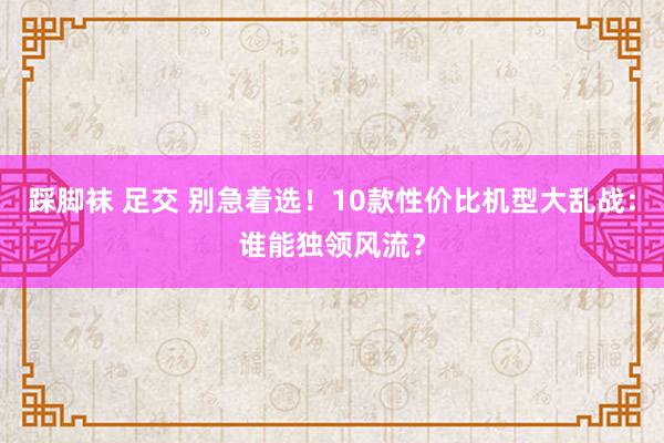 踩脚袜 足交 别急着选！10款性价比机型大乱战：谁能独领风流？