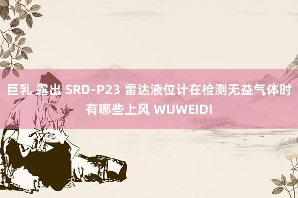 巨乳 露出 SRD-P23 雷达液位计在检测无益气体时有哪些上风 WUWEIDI