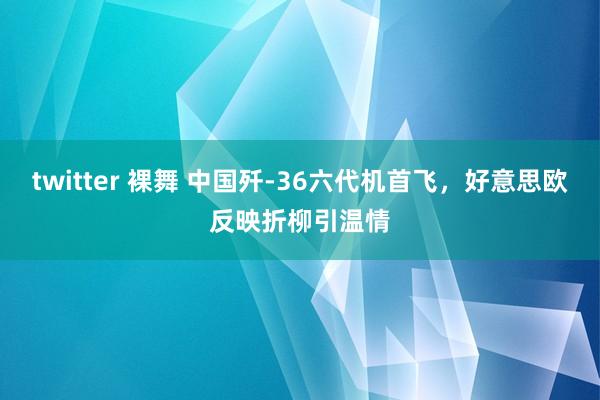 twitter 裸舞 中国歼-36六代机首飞，好意思欧反映折柳引温情